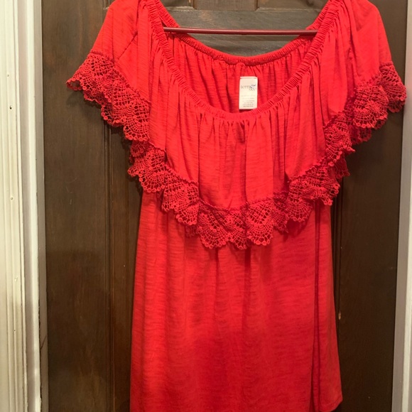 Women’s Short Sleeve Size 16W-18W Red Terra & Sky Blouse - Picture 5 of 9